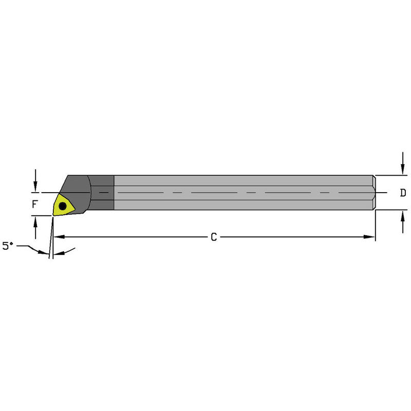 Ultra-Dex FG550204 Indexable Boring Bar - E08J-SWLCR2 1/2" SH; .550" Min. Bore
