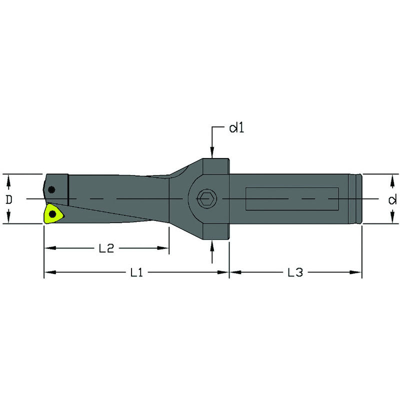 Ultra-Dex FG5530130 UD-1500–2D–125–1.5" Dia - Indexable Drill - Coolant Thru