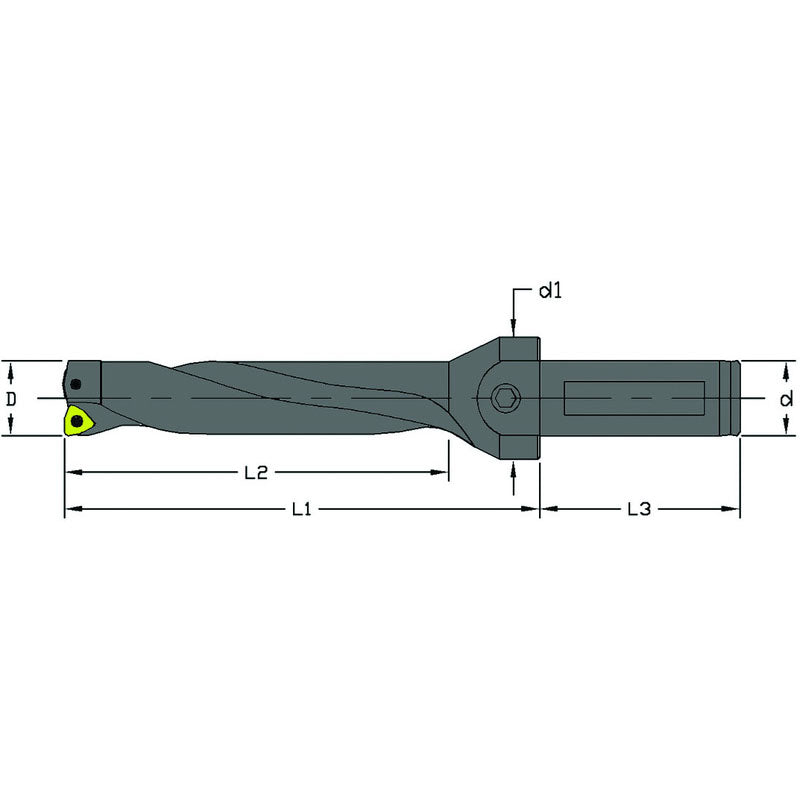 Ultra-Dex FG5530175 UD-0781–4D–075 - .781" Dia - Indexable Drill - Coolant Thru
