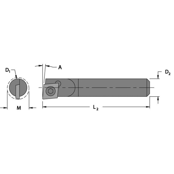 Everede Tool FG70CA1205 .208" Min - .187" SH-4" OAL - Carbide Shank Boring Bar