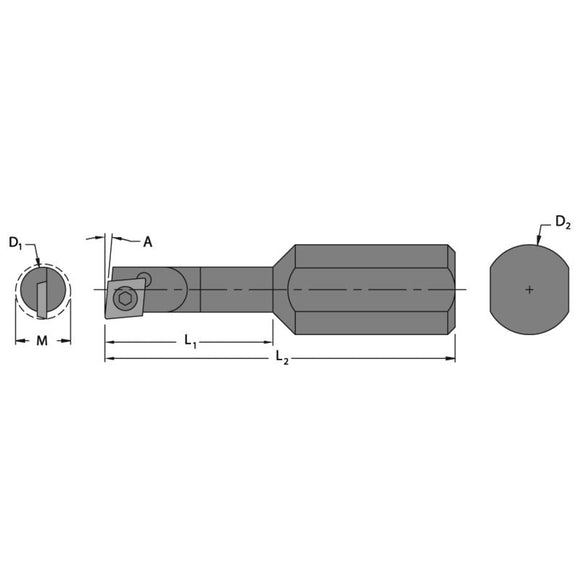 Everede Tool FG70CA1705 .208" Min - .500" SH-2-3/4" OAL - Carbide Shank Boring Bar