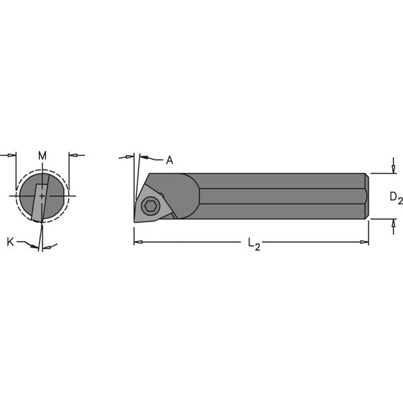 Everede Tool FG70CH7910 .719" Min - .625" SH-10" OAL - Carbide Shank Boring Bar