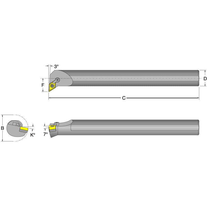 Dorian FL4555099 Dorian Indexable Boring Bars - S40V-MDUNL-5 Left Hand 2-1/2" Shank