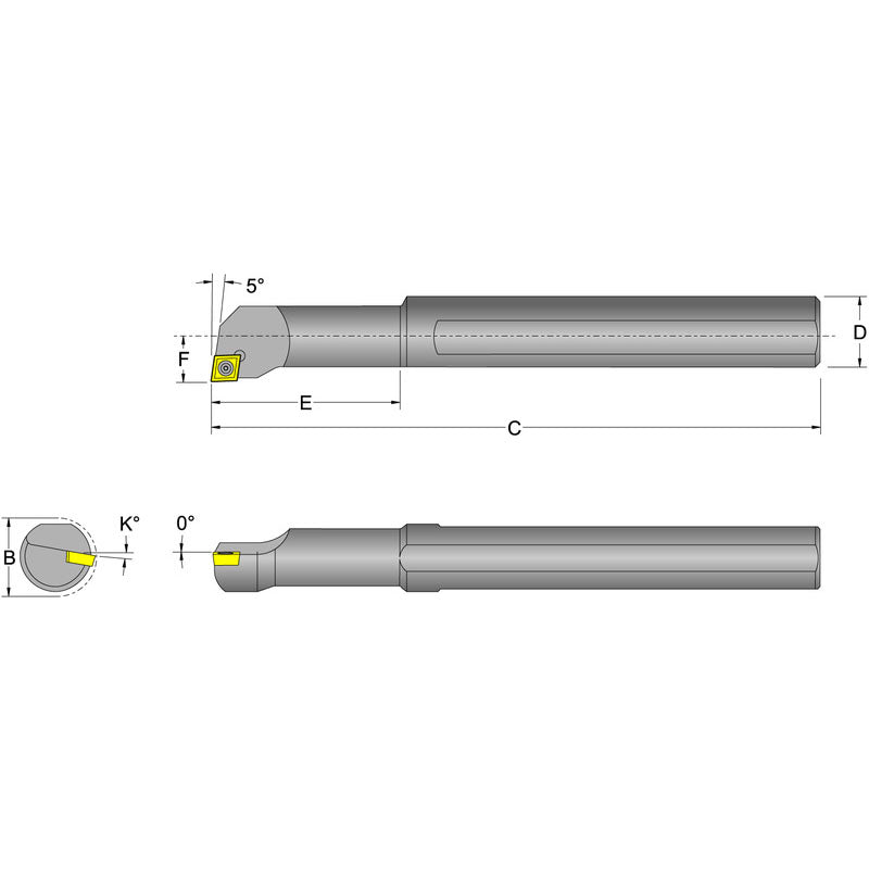 Dorian FL4555767 Dorian Indexable Boring Bars - S10S-SCLPR-3 Right Hand 5/8" Shank