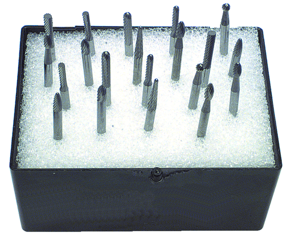 Generic USA FP800125 20 Pc. 1/8" SH - Various Shapes - Solid Carbide Burr Set