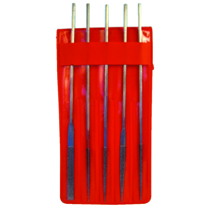 Quality Import FT605BFM 5 Pieces 3" Diamond Length-5-1/2" Overall Length - Med Grit - Carbon Needle File Set