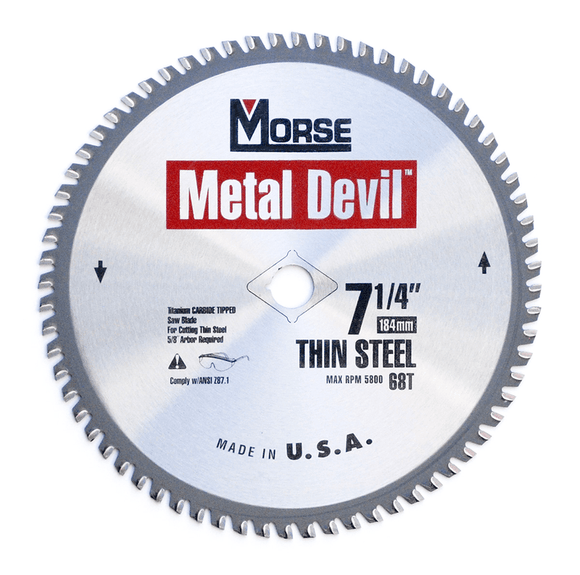 M K Morse FX55CSM72568TSC 7-1/4"- HSS Metal Devil Circ Saw Blade - for Thin Steel