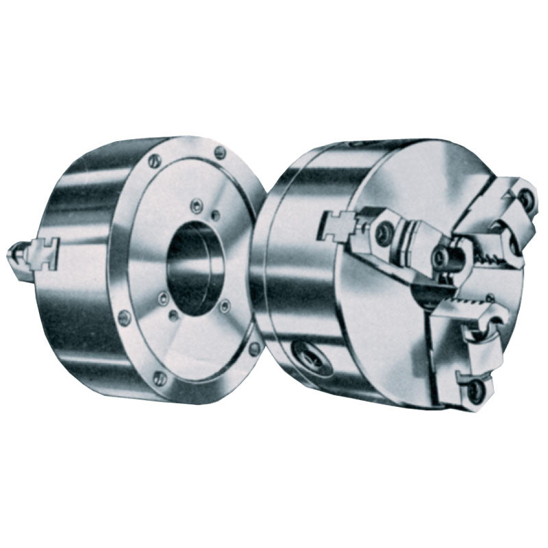 Bison HK308100400 Semi-Steel Precision Lathe Chuck - 4" Plain Mount, 3-Jaw