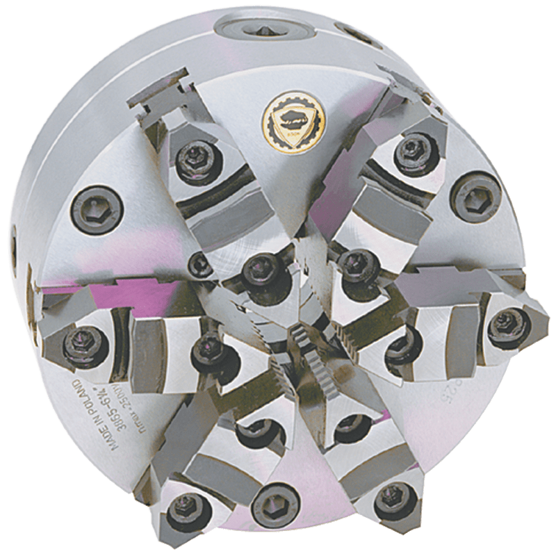 Bison HK308688040 Steel Body Set-Tru Chuck - 4" Plain Mount, 6-Jaw