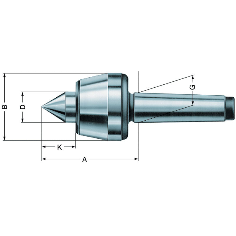 Rohm HK8042175 Live Centers - #4 MT Revolving Tailstock Standard