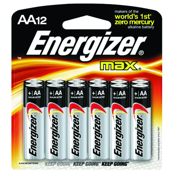 Energizer KA56E91BP12 AA Max Alkaline Battery 12 Pack