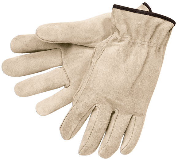 Memphis KB513120M Drivers Glove - Natural Pearl Gray Split Leather - Select Grade - Straight Thumb - Size Medium