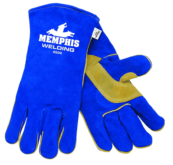 Memphis KB514500 Welding Gloves - Select Shoulder - Blue - Foam Lined - Wing Thumb - Size X-Large