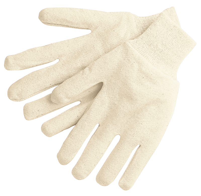 Memphis KB518000I Natural 8 Ounce Jersey Gloves - Reversible Pattern - Knit Wrist - Size Large