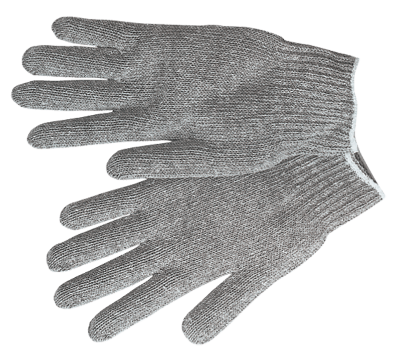 Memphis KB519637L Gray String Knit 9637 Cotton Gloves - Size Large