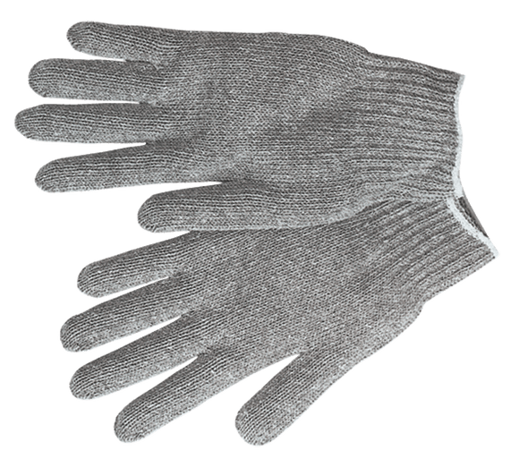 Memphis KB519637L Gray String Knit 9637 Cotton Gloves - Size Large