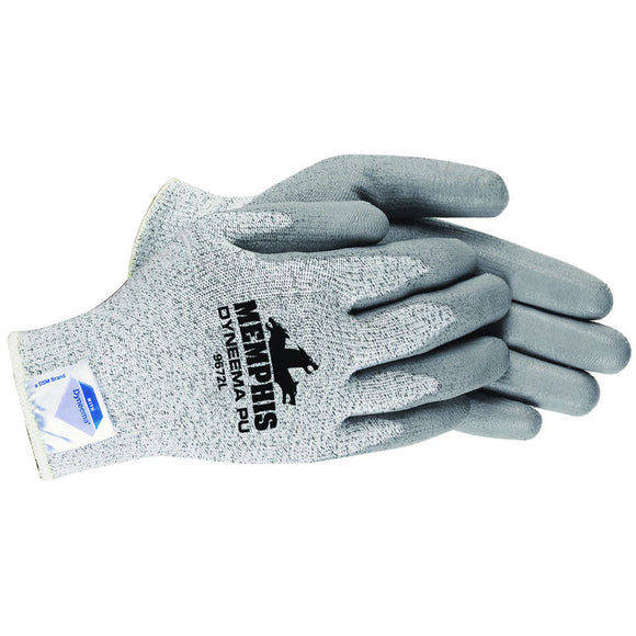 Memphis KB519672L MCR Safety Cut Pro Gloves - 13 Gauge Dyneema Diamond Technology - PU Palm Coating - Size Large