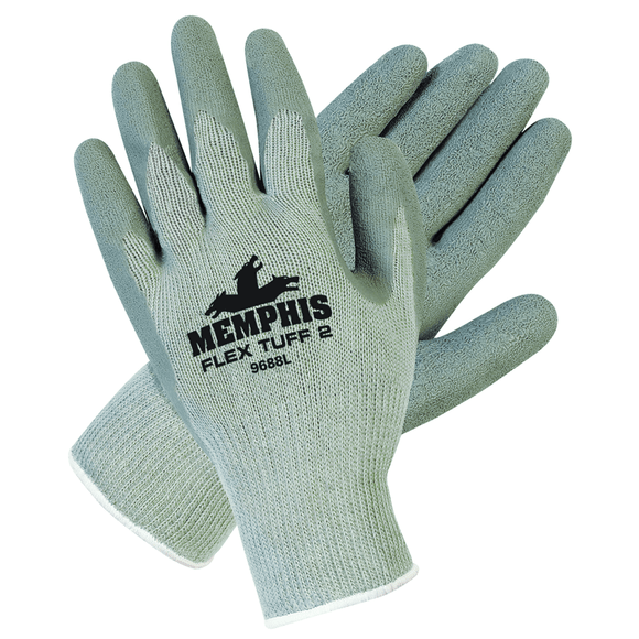 Memphis KB519688L MCR Safety NXG Gloves -10 Gauge Cotton / Polyester Shell - Latex Palm and Fingers - Size Large