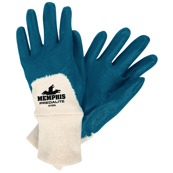 Memphis KB519780L Nitrile / Predalite / Knit Wrist 9780 Gloves - Size Large