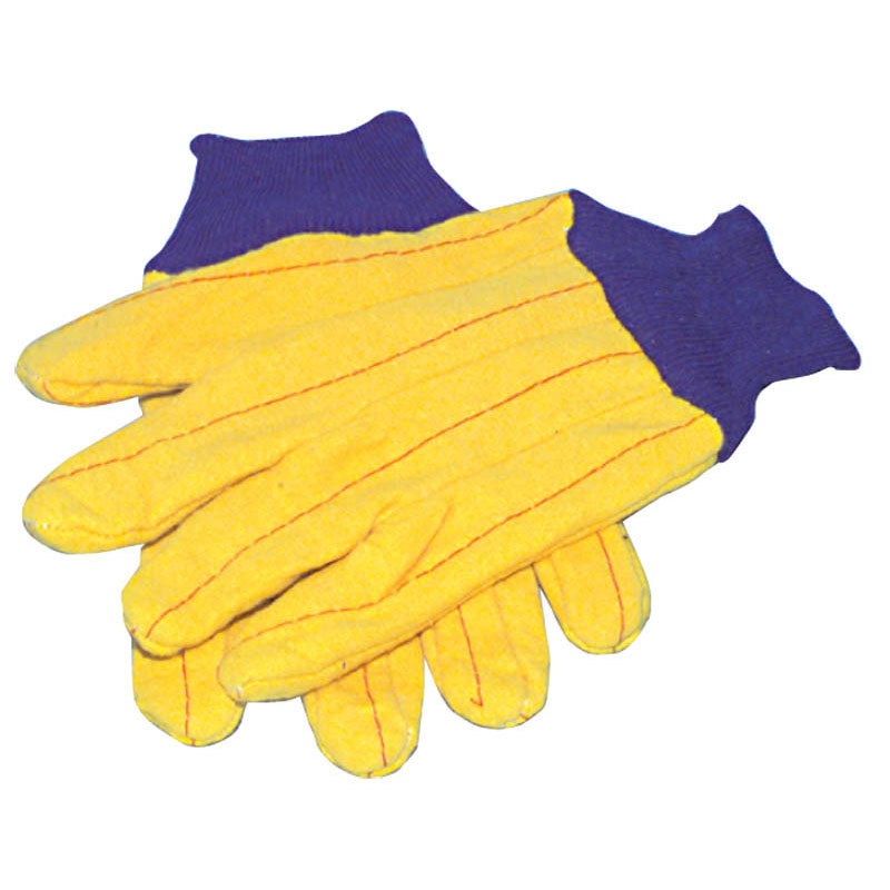 Memphis KB51CF 8 oz White Canvas Gloves - Clute Pattern - Regular Weight - Knit Wrist - Straight Thumb - Size Large