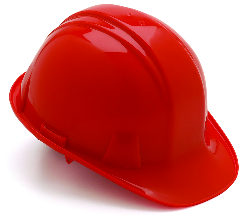 Pyramex KB54HP14120 4 Point Ratchet Hard Hat, Red