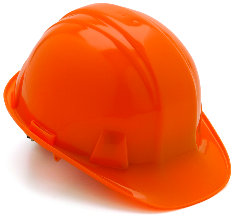 Pyramex KB54HP14140 4 Point Ratchet Hard Hat, Orange