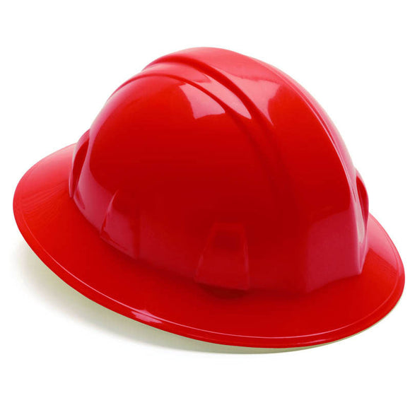 Pyramex KB54HP24120 Hard Hat - Red Full Brim 4 Point Ratchet Style