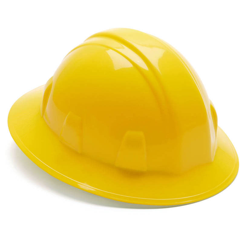 Pyramex KB54HP24130 Hard Hat - Yellow Full Brim 4 Point Ratchet Style