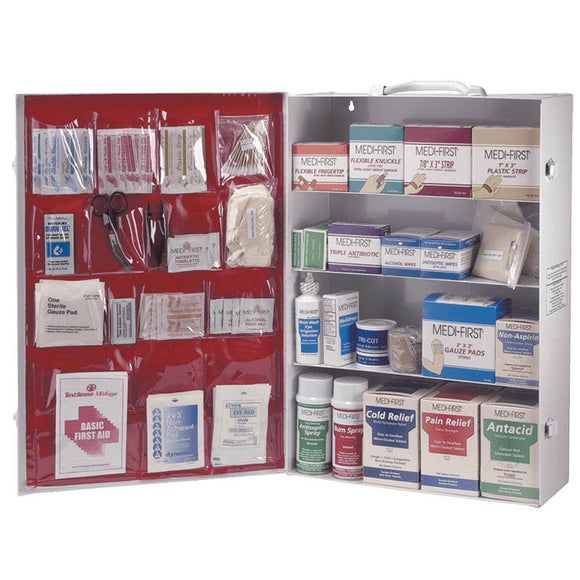 Medi First KB78734M1 First Aid Kit - 4-Shelf Industrial Cabinet