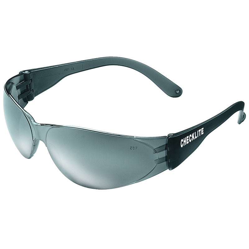 Crews KB85CL117 Safety Glasses - Silver Mirror Lens -Clear Frame - CL1 Style