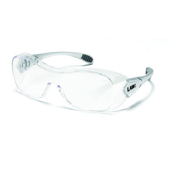 Crews KB85OG110AF Safety Glasses - Clear Anti-Fog - Steel Color - OTG Style