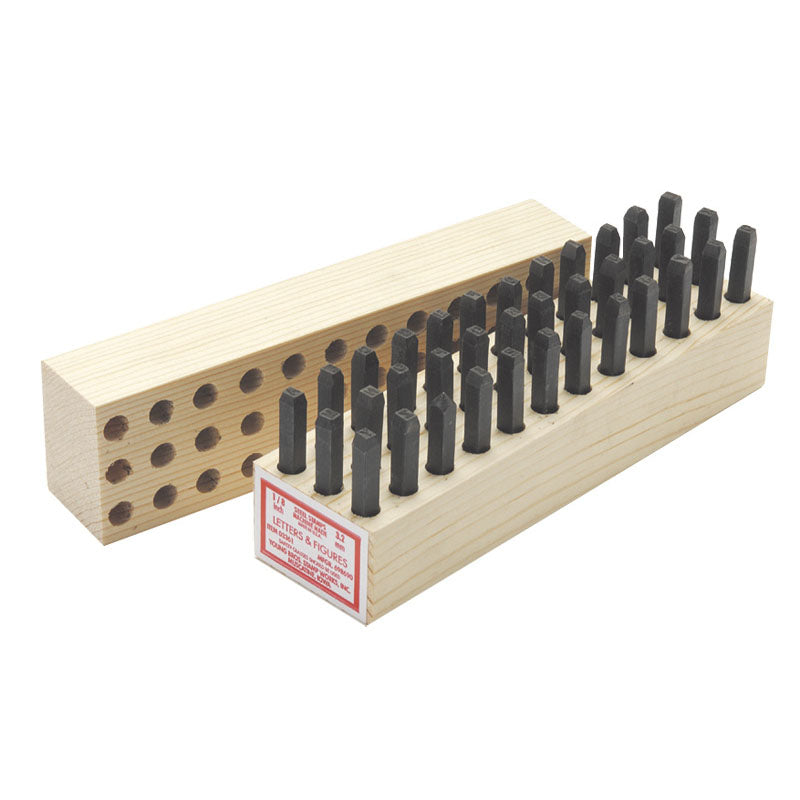 Young Bros. KF5008361 Figure & Letter Stamps - 3/8" Type Size - Machine Made-36 Pieces