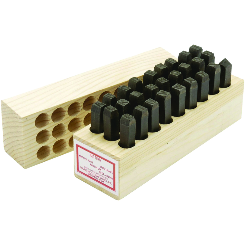 Young Bros. KF5009271 Letter Stamps A - Z - 1/2" Type Size - Machine Made-27 Pieces