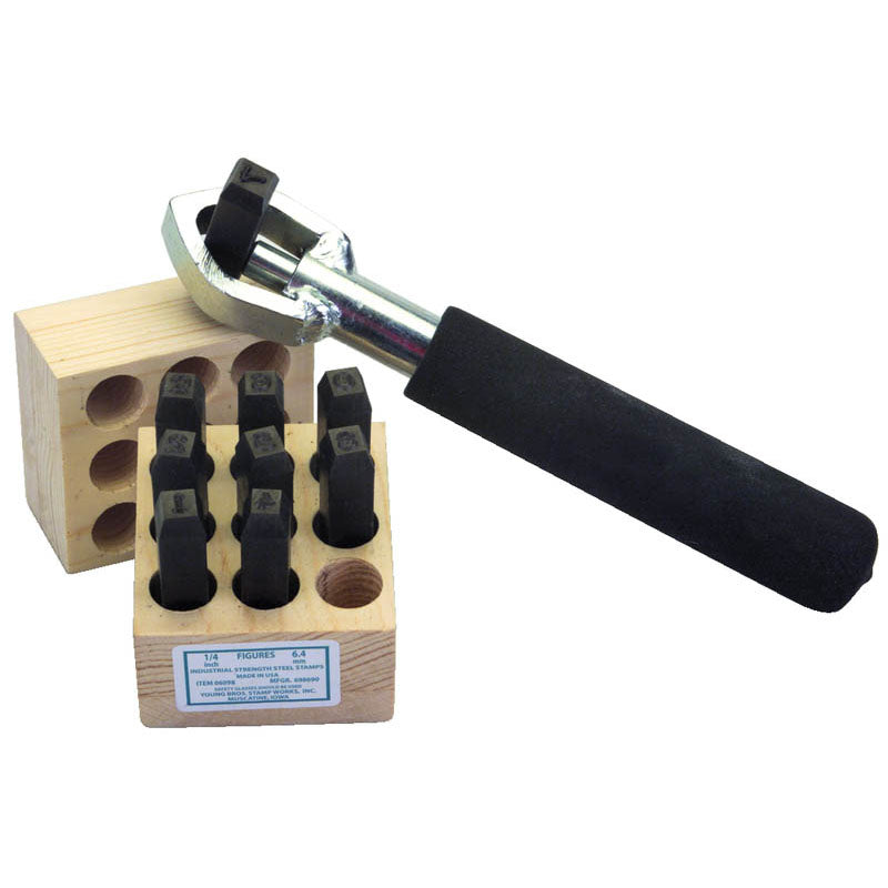 Young Bros. KF506098 Figure Stamps #0-8-1/4" Type Size - Industrial Strength Steel Hand Stamps-9/16" x 3 1/8" Length