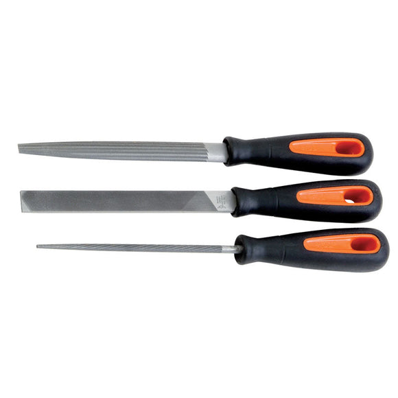Bahco KL3014730622 3 Pieces 8" 2nd Cut Engineering File Set - Ergo Handles