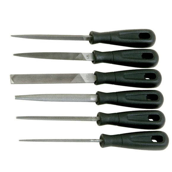 Bahco KL3014760432 6 Pieces 4" Smooth Engineering File Set - Plastic Handles