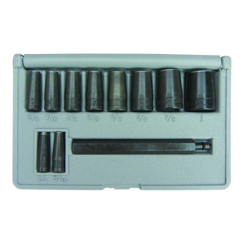 Lang KL40950 11 Pieces Gasket Hole Punch Set - Long Driving Mandrel 1/4", 5/16", 3/8", 7/16", 1/2", 9/16", 5/8", 3/4", 7/8", 1"