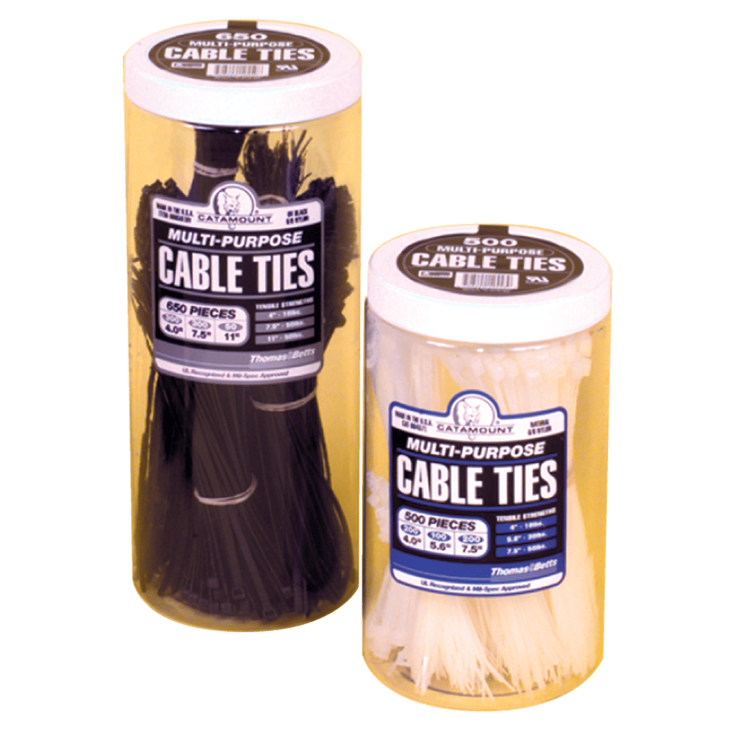 Catamount KL5410400 Cable Ties in a Jar - Black Nylon - 4", 7.5", 11" Length