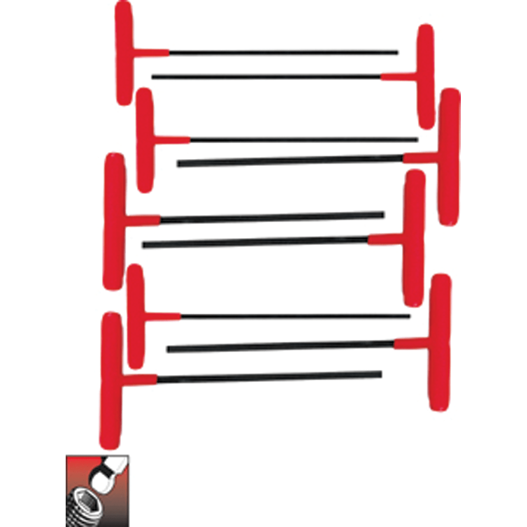 Eklind KM5060909 9 Pieces-5/64"-1/4" T-Handle Style - Hex Key Set with Cushion Grip