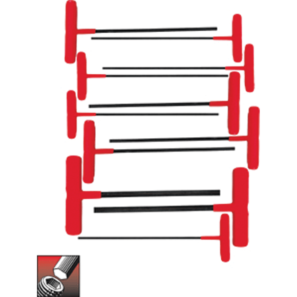 Eklind KM5060911 11 Pieces-5/64"-3/8" T-Handle Style - Hex Key Set with Cushion Grip