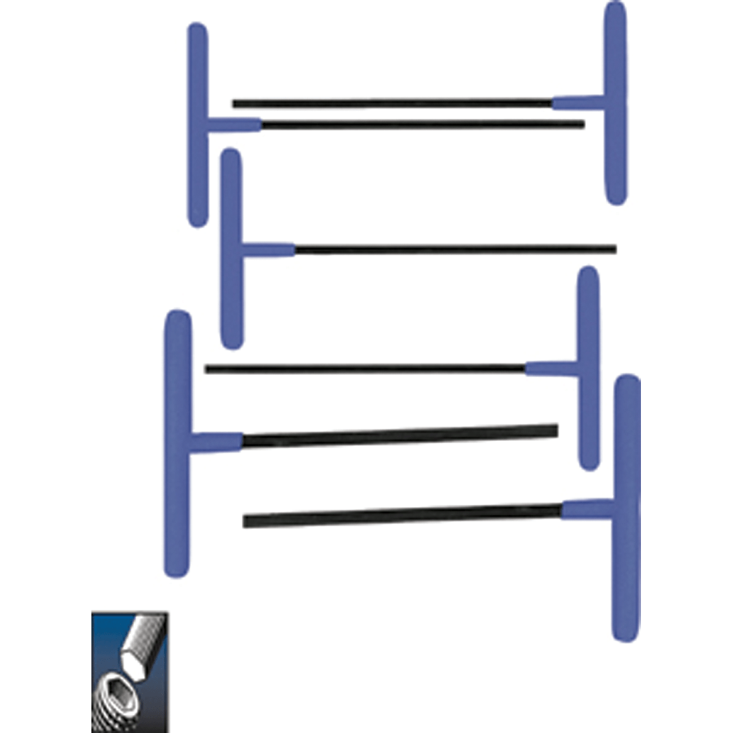 Eklind KM5064906 6 Pieces-2.0 mm-6 mm T-Handle Style - Hex Key Set with Cushion Grip