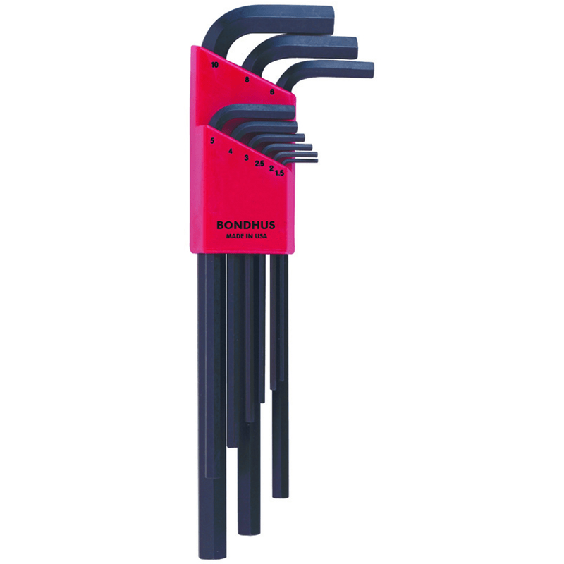 Bondhus KN5312199 9 Pieces-1.5 mm-10 mm Long Arm Style - Hex Key Set