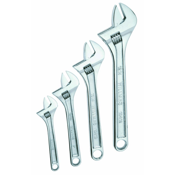 Williams KP3013342A 4PC CHROME ADJUSTABLE WRENCH SET