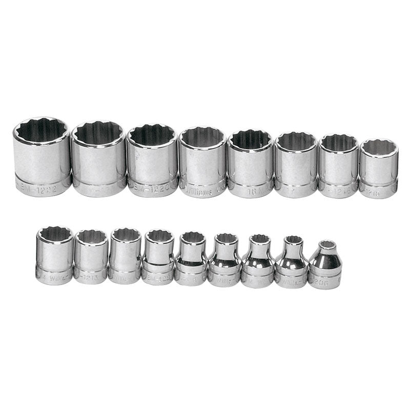 Williams KP30MSB17RC 17PC 3/8 DR SOCKET SET 12PT