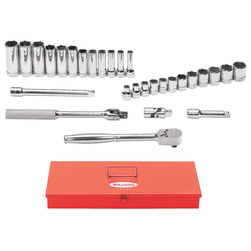 Williams KP30MSB29HFTB 29PC 3/8 DR SOCKET & TOOL SET 6PT