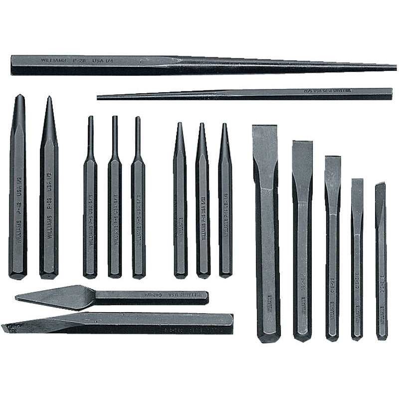 Williams KP30PC17 17PC PUNCH & CHISEL ST W/ROLL POUCH