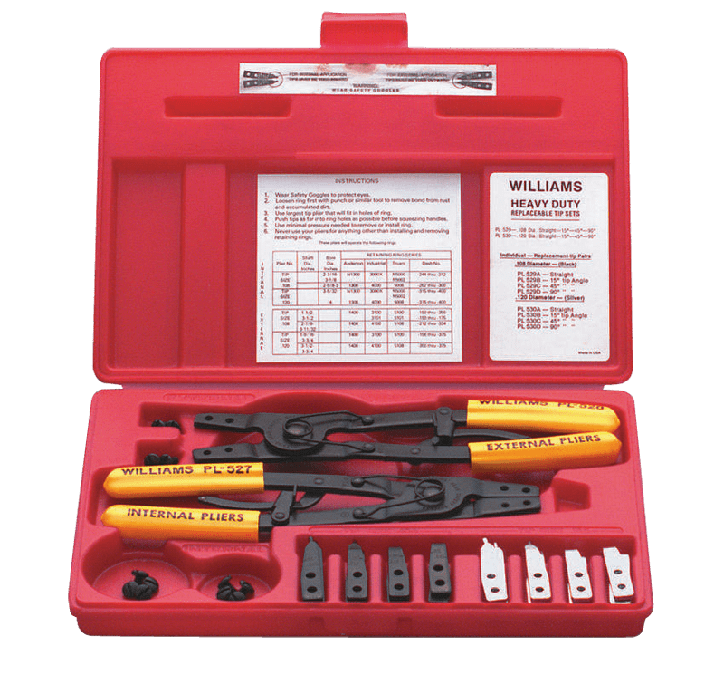 Williams KP30PL529 HEAVY DUTY SNAP RING PLIER SET