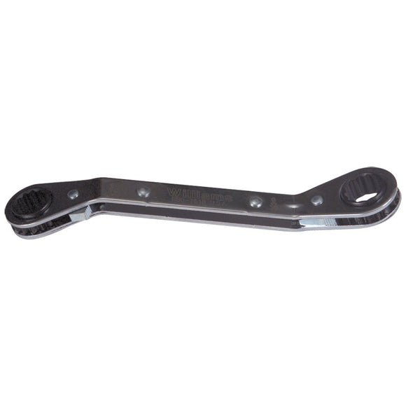 Williams KP30RBO1214 3/8 x 7/16'' - 5-7/16'' OAL - Chrome Plated 25° Offset Ratcheting Box Wrench