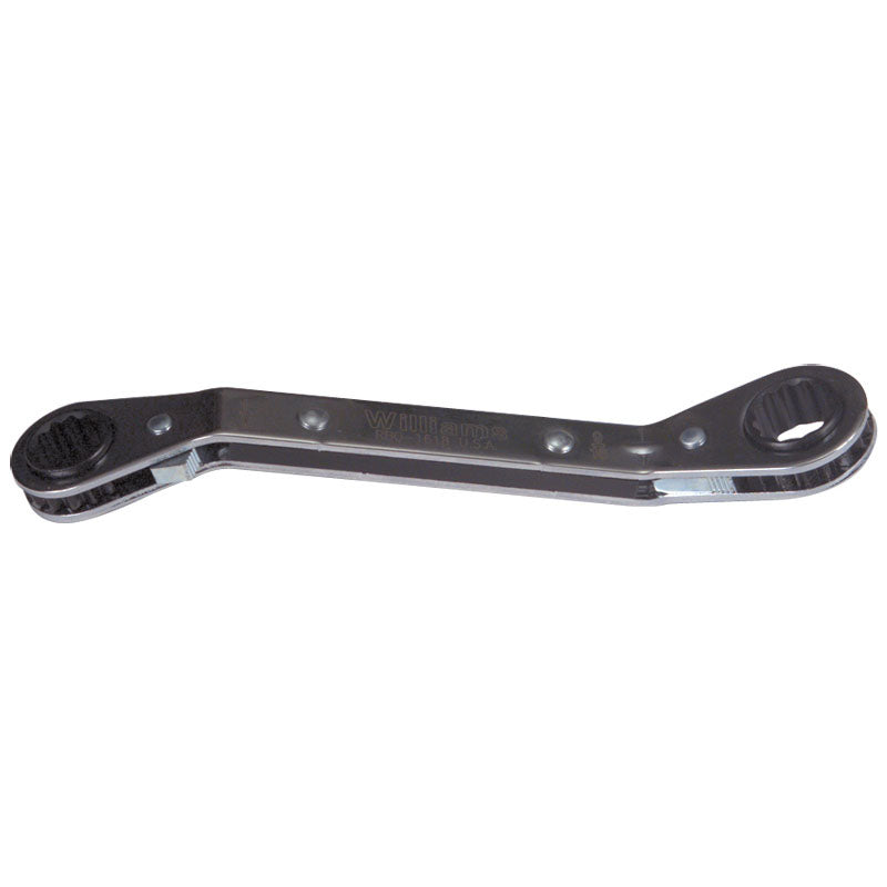Williams KP30RBO2022 5/8 x 11/16'' - 8'' OAL - Chrome Plated 25&deg; Offset Ratcheting Box Wrench