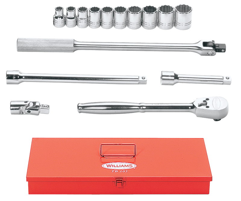 Williams KP30WSS15FTB 15PC. 1/2 DR STD SOCKET & TOOL SET